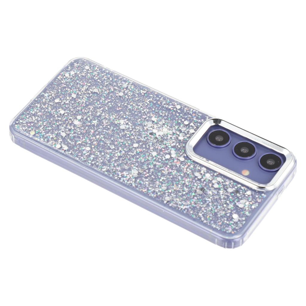 For Samsung Galaxy S24 FE Case Epoxy Design Electroplating Soft TPU Phone Back Cover Large Lens Cutout