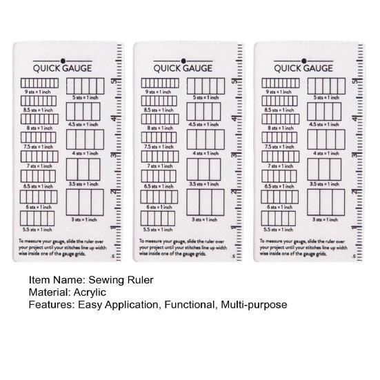 Быстрая линейка-измеритель Без подсчета Измеритель стежков Прозрачный инструмент для измерения стежков