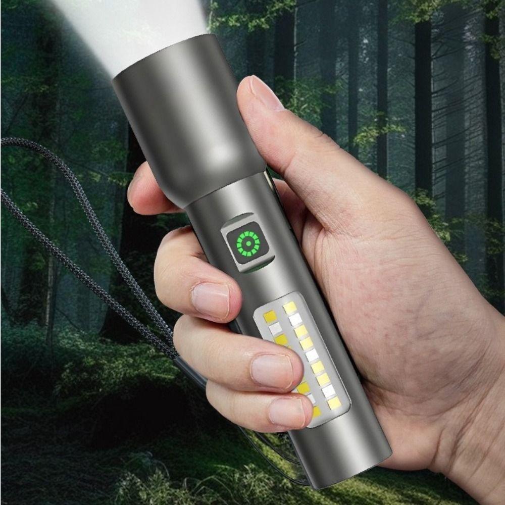 USB Rechargeable Telescopic Zoom Lamp High Powerful EDC Portable Lantern  for Outdoor