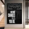Motivational Gym Poster Office Wall Art Decor Inspiring Words Nothing Changes Unless You Do Print Canvas Painting Home Decor
