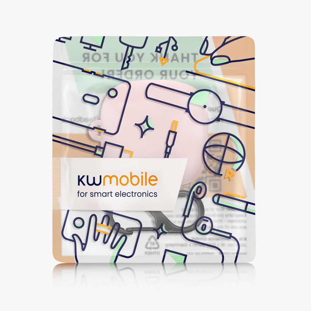 Kwmobile Чехол для наушников, совместимый с Sony LinkBuds Open Case, беспроводные наушники, силиконовый, защита от падений, античный розовый, WF-L910 -