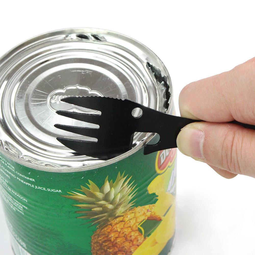 Многофункциональная походная посуда, ложка, вилка, открывалка для бутылок, портативный инструмент