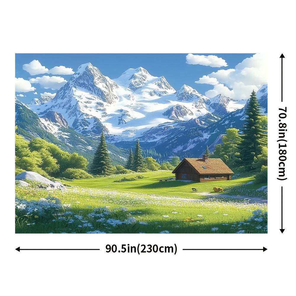 1 piece Alpine and Lake Luchina landscape background spring themed garden wall decoration no electricity required