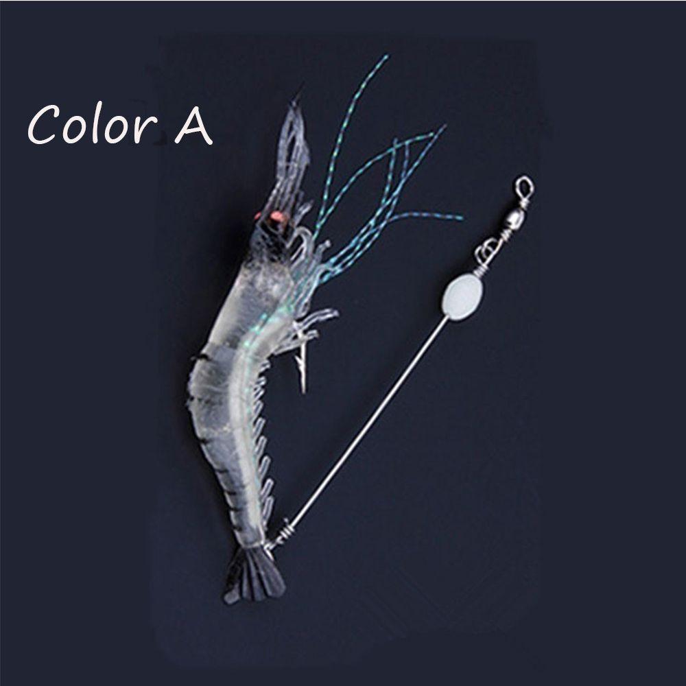 Portable Biomimetic Soft Hook Worm Silicone Sea Fishing Prawn Lure Shrimp Fake Bait
