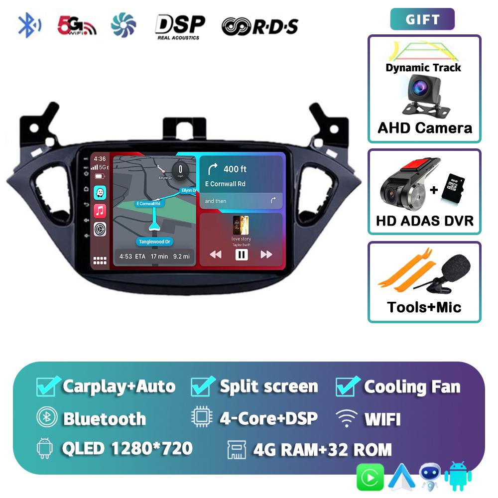 Android 14 Carplay Auto для Opel Corsa 2015-2019 для Opel Adam 2013-2016 автомобильный радиоприемник GPS мультимедийный проигрыватель DSP стерео 2din 2 Din