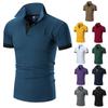 Polo New Mens Shirt Slim Fit Short Sleeve Basic Shirts Muscle Tee Tops Tshirt