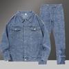 Men's Slim Korean Style Denim Jacket and Pants Set - Trendy Spring/Autumn Student Fashion