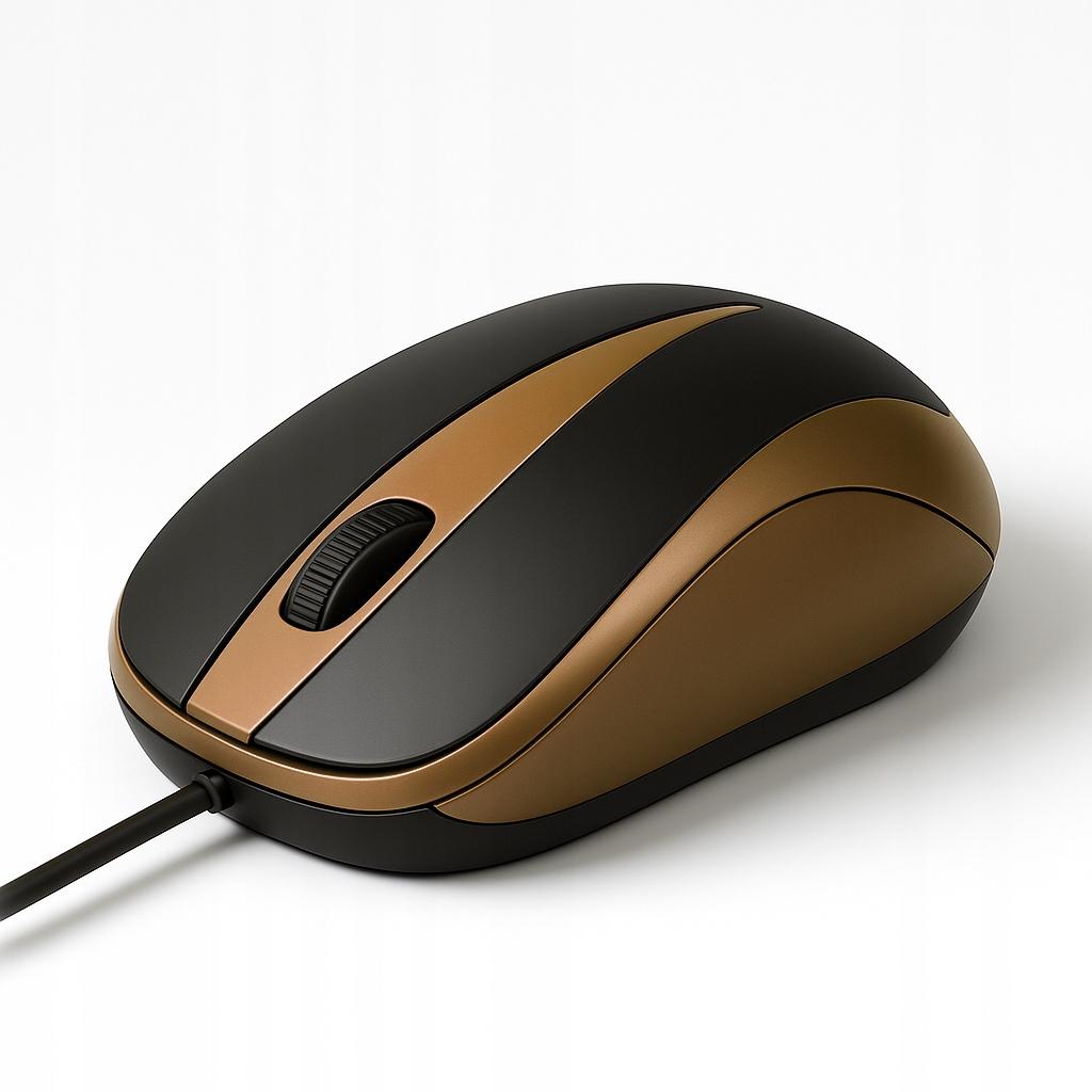 PLANO - Optical mouse 800 cpi, 3 buttons + scroll wheel, USB interface, mocha color