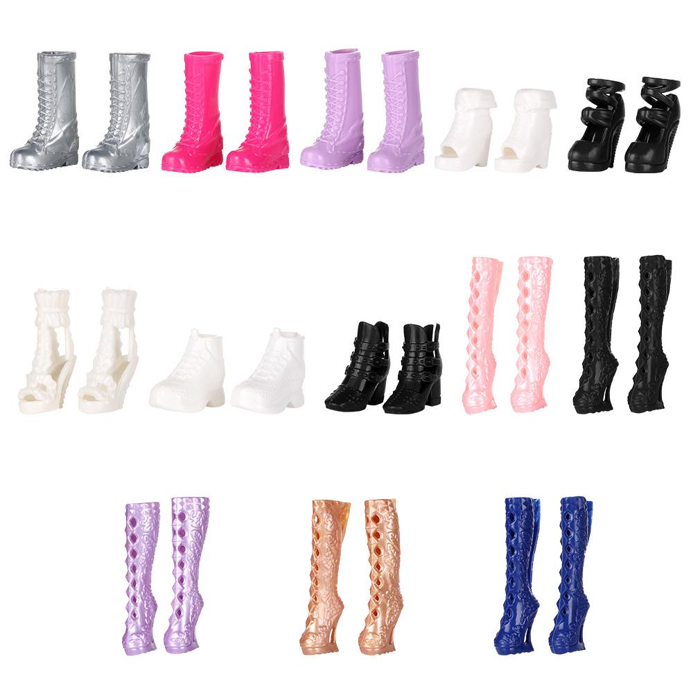 Plastic Female Fashion Doll Shoes Socks Accessories Long Knees Boots Hero Dolls Boot