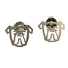 [P5897] - Серебряные серьги ручной работы "Оригами" (бульдог) - 8х10 мм