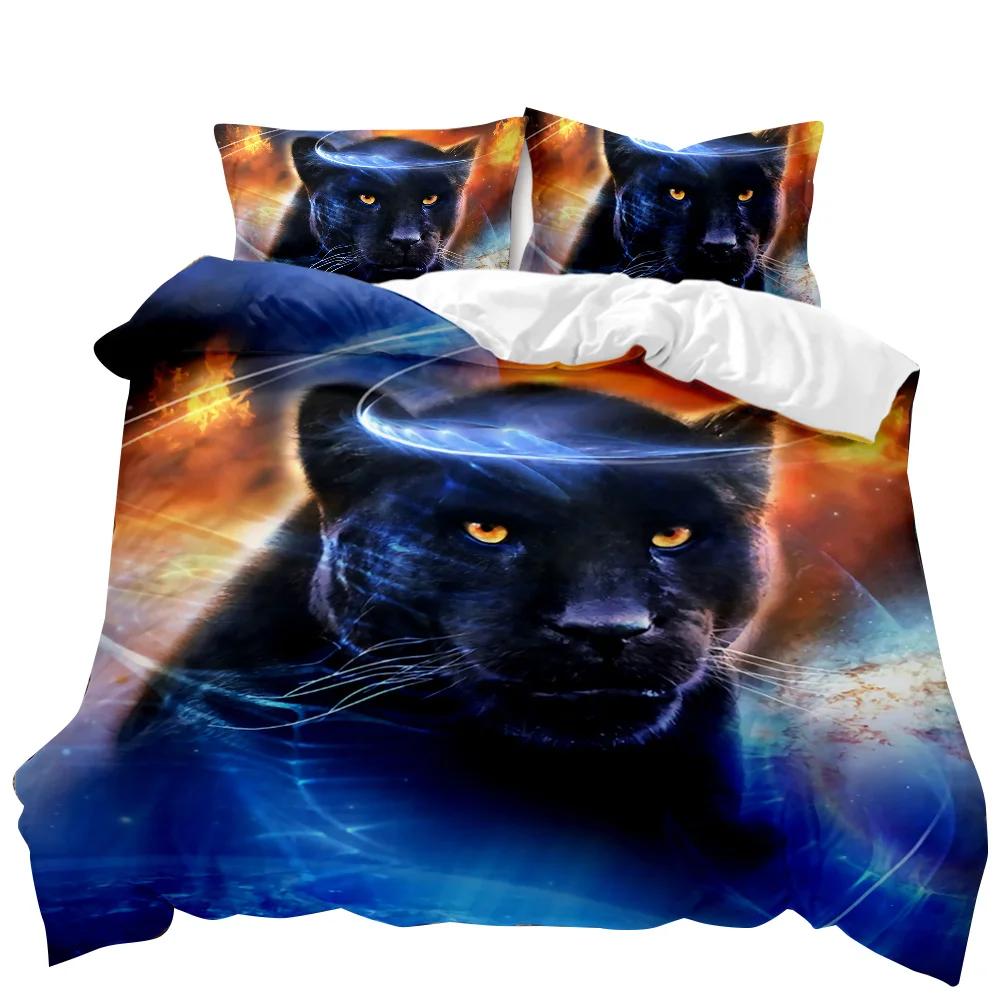 Комплект постельного белья Ferocious Cat African Blue Ferocious Cat Wildlife Twin Комплект постельного белья Double Queen King Size Полиэстеровый чехол для одеяла