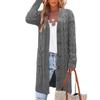 Женский длинный вязаный кардиган-свитер с V-образным вырезом, пуговицами и карманом
