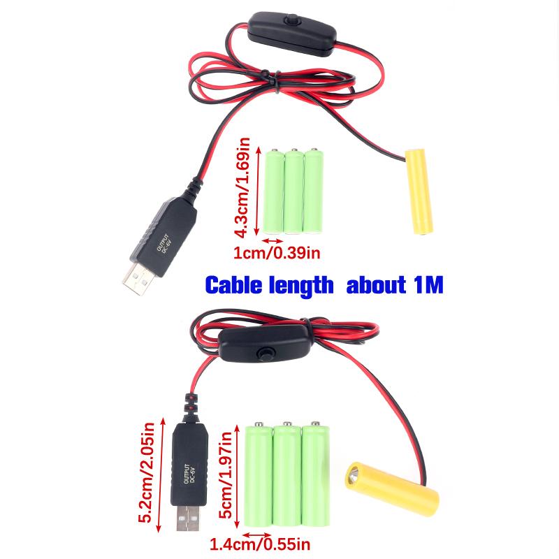 Адаптер Dummy Battery с USB-питанием, кабель-переключатель, замена батарей для пультов, камеры, игрушек, светодиодной ленты