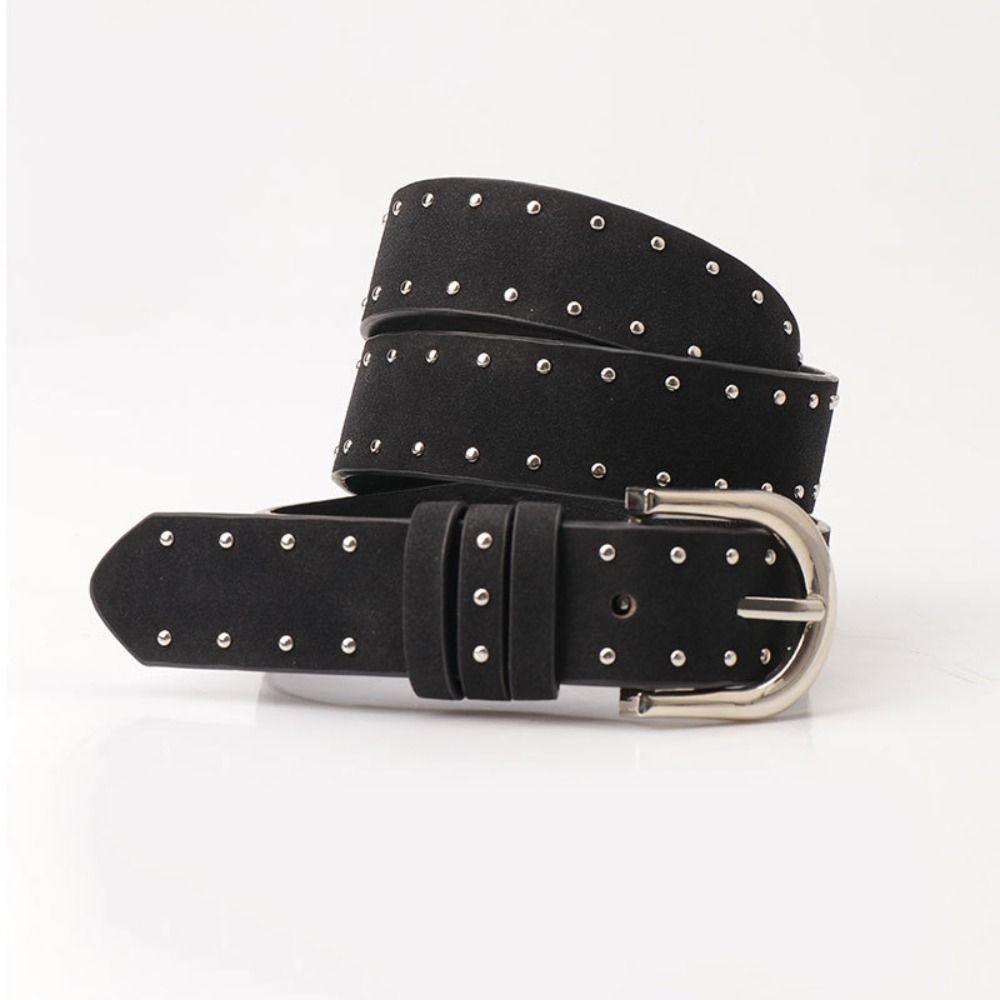 Trendy Punk Rivet Belt Luxury Design Business Waist Strap Retro Trouser Dress Belts Women Fashion