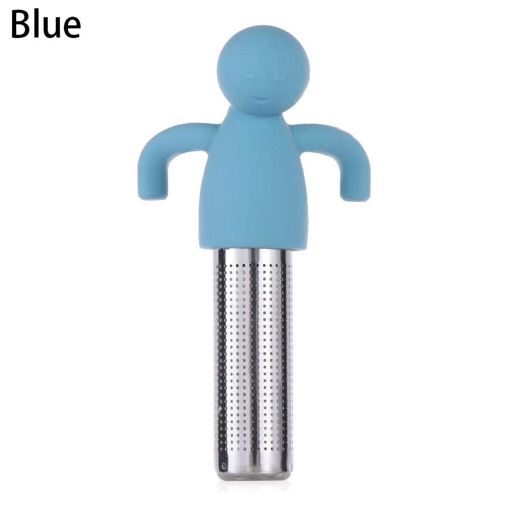 Фильтр для заваривания чая из нержавеющей стали с силиконовым покрытием в форме маленького человечка, ситечко для заваривания листьев