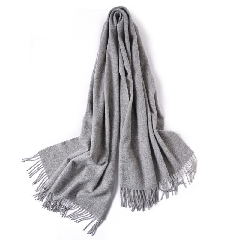 100 Pure Wool Scarves Women's Winter High-end Cashmere Oversized Shawl Gift