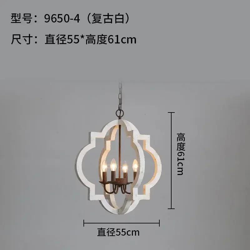 Люстра из металла в деревенском стиле, светильник из искусственного дерева, потолочный светильник для кухни, прихожей, фойе - 4 лампы