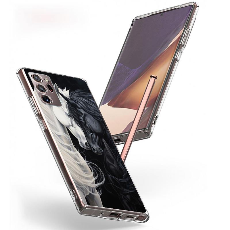 Animal Black Horse Phone Case For Samsung Galaxy S24 S25 Edge S26 Ultra S23 S22 S21 Plus S20 FE + Personalized Print Cover Galax