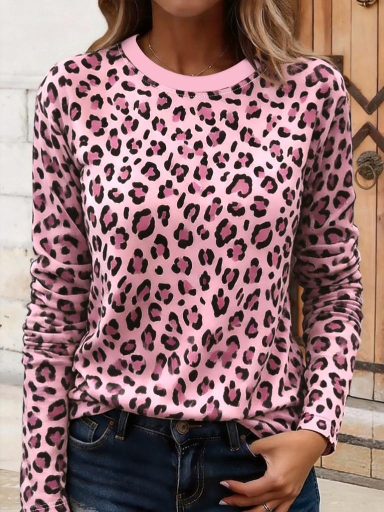 Women's Long Sleeves T-Shirt Leopard 3D Printed Lady Long Sleeves Tops Streetwear Casual Graphic Tee Autumn Y2k Women Clothes