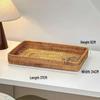 Hand-Woven Natural Rattan Storage Basket for Cosmetics and Desktop Organizing with a Retro High-End Feel