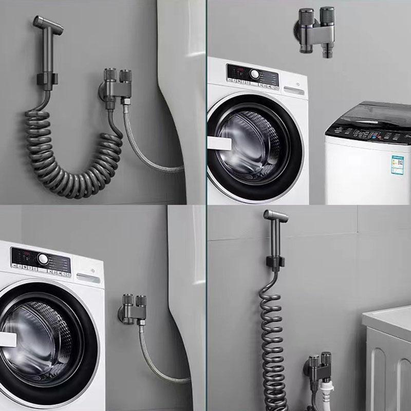 G1/2 1 вход 2 выхода угловой клапан настенный унитаз биде треугольный клапан запорный клапан двойной контроль биде унитаз распылитель душевая головка аксессуары цинковый сплав