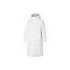 Solid Color Letter Print Long Hooded Down Jacket Unisex Outerwear White 932547-02