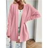 Large Size Women's Knitted Sweater Cardigan Jacket, Casual, Simple, Atmospheric, with Pocket Shawl Sweater
