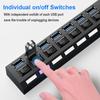 USB 2.0 Хаб Мульти USB Разветвитель Порты Хаб Использовать Адаптер Питания 4/ 7 Портов Множественный Расширитель Хаб с Переключателем Кабель 30СМ Для Дома