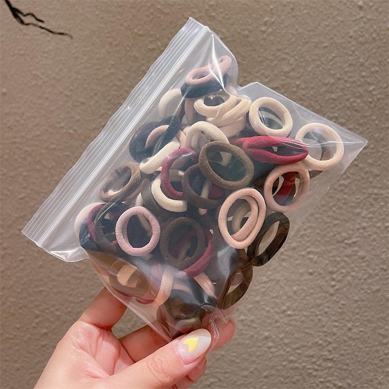 100 шт. эластичная детская веревка для волос ярких цветов, круг для волос, детские аксессуары для волос