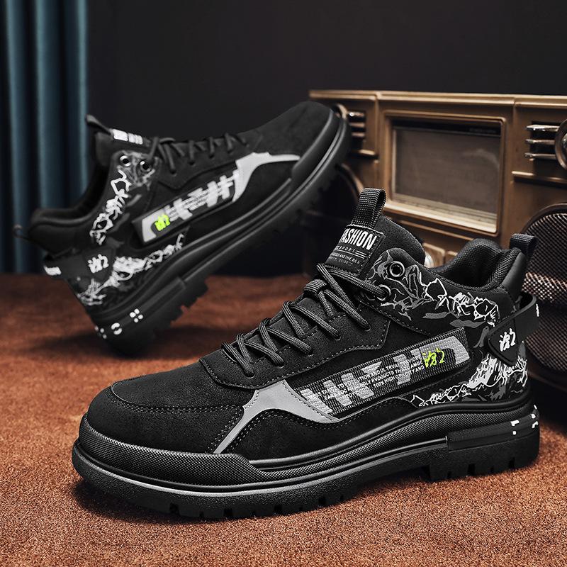 Labor Insurance Shoes Autumn New Thick-soled Non-slip Waterproof Work Men's Outdoor Sports Fashion Martin Boots