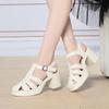 7cm All Match Comfortable Soft Leather Sandals Women Platform Shoes 2025 Summer Block High Heels Gladiator Sandals Office Mom