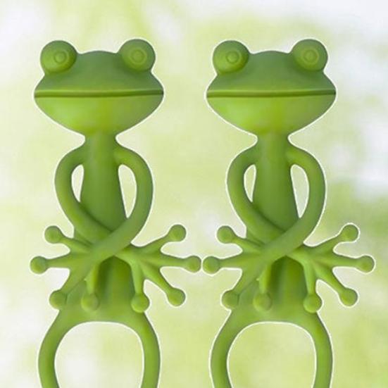 6 шт. Зеленая лягушка, опора для растений, держатель для стебля растения в форме лягушки, держатель для небольших горшечных растений, суккулентов, садовое украшение