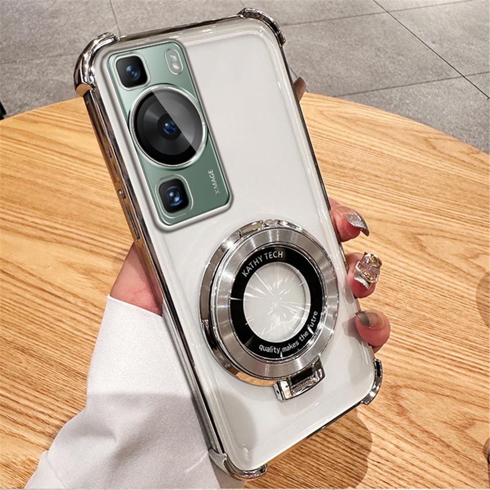 Покрытие магнитный кронштейн прозрачный чехол для Huawei P30 P40 P50 P60 Puar 70 Pro Mate 30 40 50 60 подставка держатель противоударный чехол