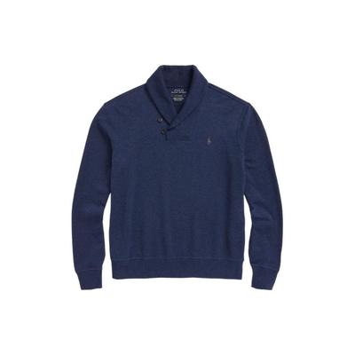 Polo Solid Logo Вышитый однотонный трикотажный свитер с круглым вырезом Мужской свитер Темно-синий MNPOKNI16822215-410