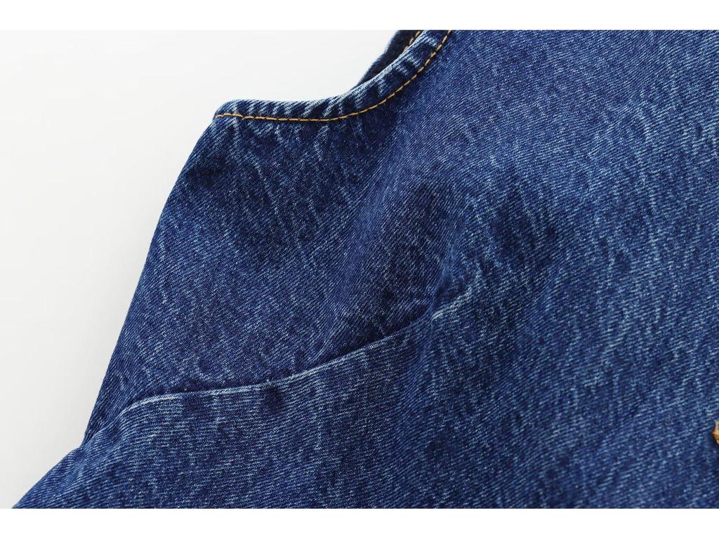 Autumn Women's European-American French-Style Casual Fashion Versatile Denim Vest