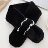Pearl Scarf Women'S Winter Plush Scarf Rex Rabbit Hair Korean Version Warm Scarf Cross Versatile Girl Scarf