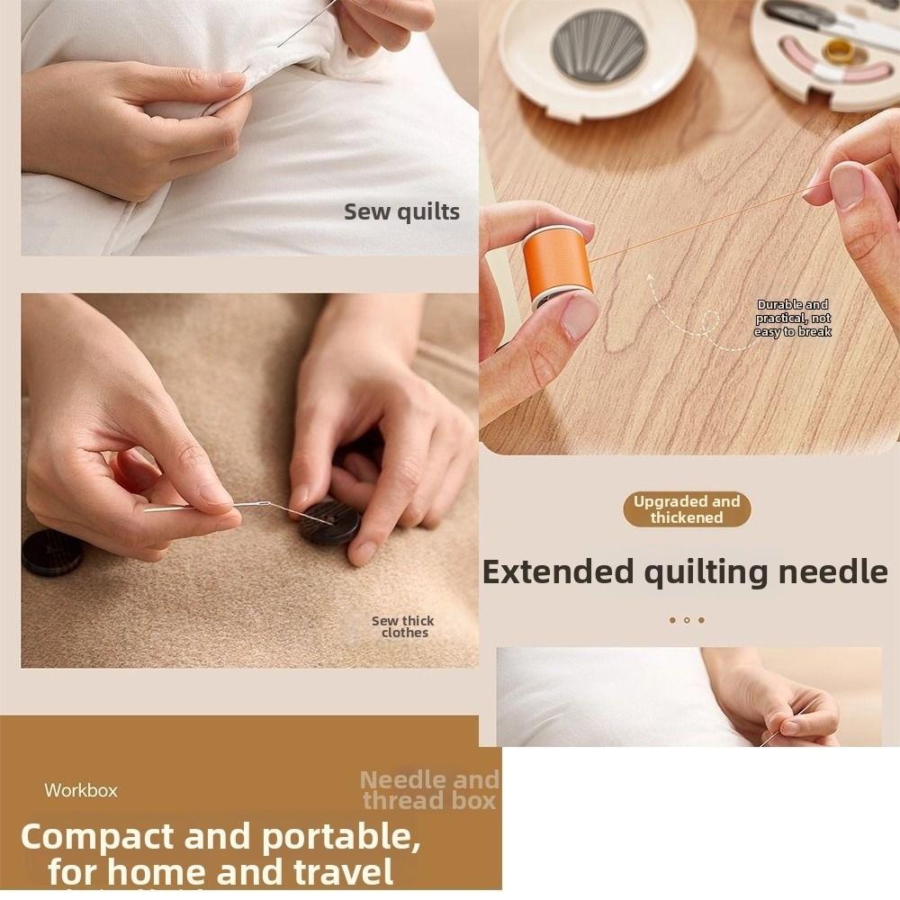 Новая портативная коробка для хранения ниток и иголок, удобная, большая вместимость, органайзер для рукоделия и ремонта одежды в общежитии