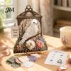 Handmade Flower Bird Craft 3D Fabric Poke Art Kit, DIY Memory Lantern Floral Housewarming Gift for Nature Lovers And Patterns, Punch Needle