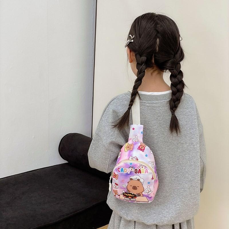 Детские наплечные сумки с мультяшной капибарой, модная уличная сумка кроссбоди