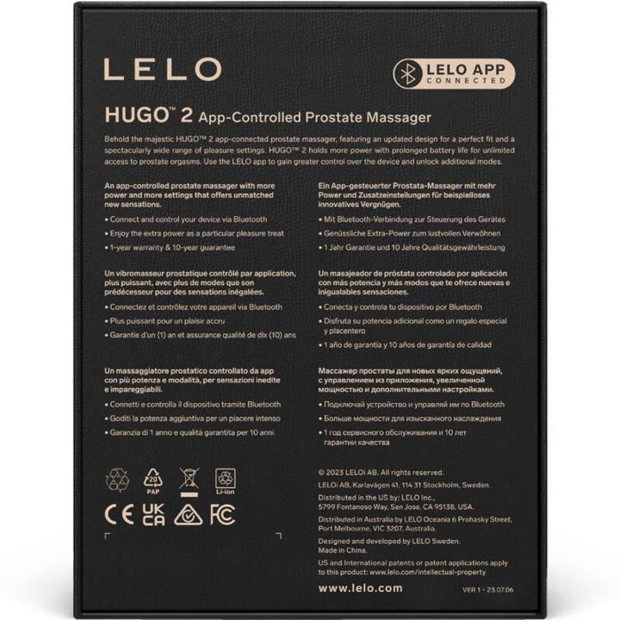 LELO - MASSEUR DE PROSTATE HUGO 2 NOIR -