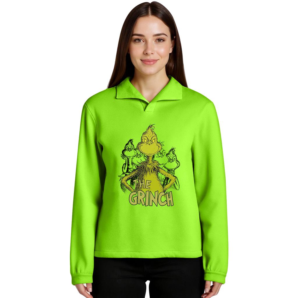 Женский пуловер с длинными рукавами и воротником-стойкой, спортивный топ с рождественским принтом