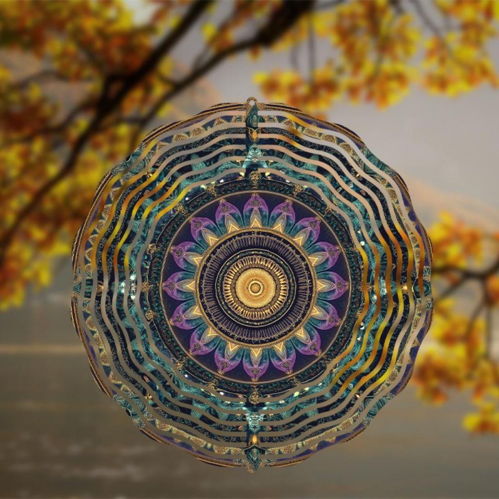 10-дюймовый металлический мандала-спиннер для ветра, уличный декор для сада, вращающаяся музыка ветра для патио, двора, весны, лета, Дня благодарения, подарка на День матери