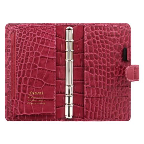Filofax Filofax Personal Compact Classic Croc Organiser (Fuchsia)