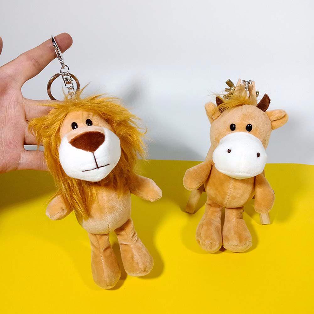 Giraffe Lion Key Chain Elephant Key Ring Animal Plush Toy Plush Keychain Plush Dolls Stuffed Toys
