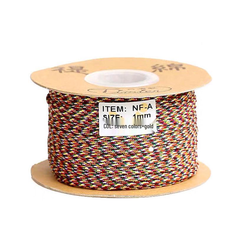 Пятицветный плетеный шнурок для браслета: Нить Ваджра из нефрита для Вэньвань, буддийских бусин, бодхи «Звезда и Луна» и бисерных нитей