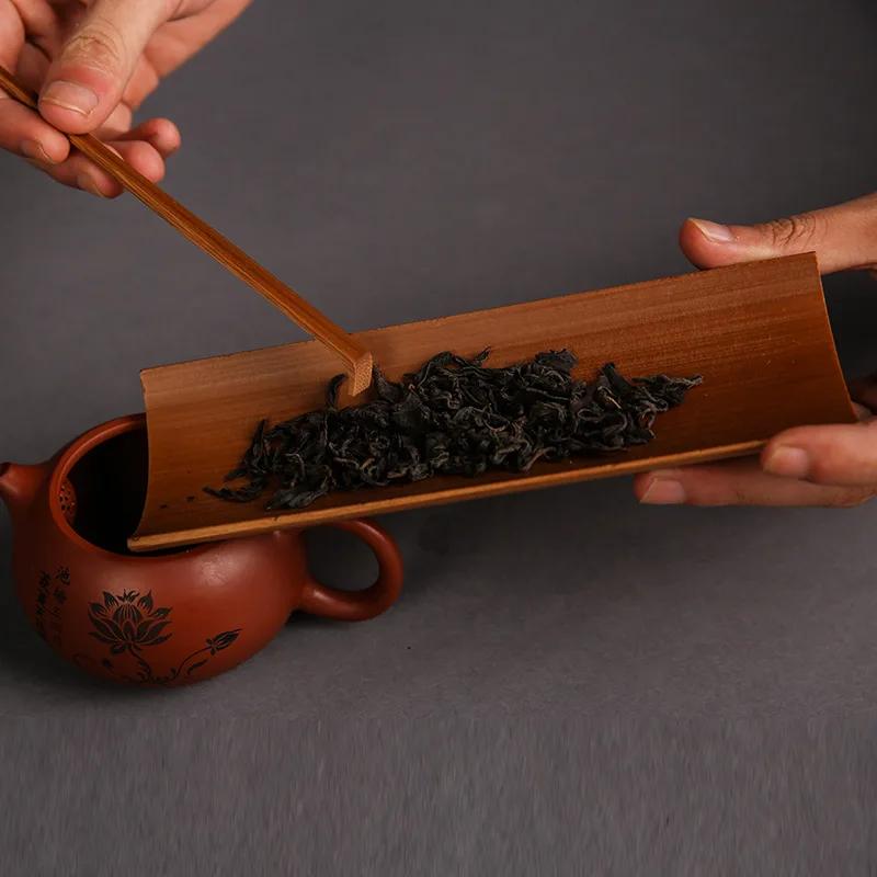 Чайный сервиз из карбонизированного бамбука, изящный зажим для чая, чайная ложка, игла, плоскогубцы, принадлежности для чайной церемонии