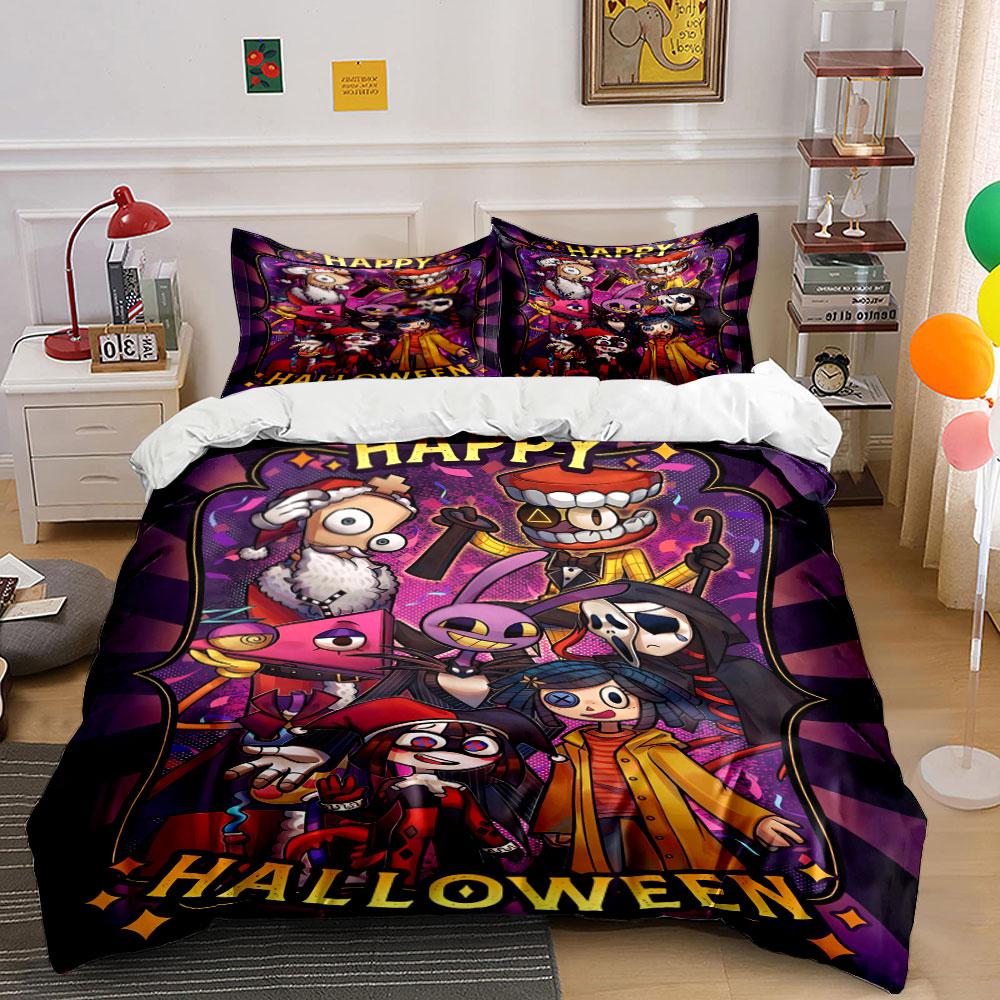 Colorful cartoon Halloween characters Bedding sets Duvet cover sets Duvet covers Pillowcases(1* Duvet Cover 2* Pillowcases without duvet insert)