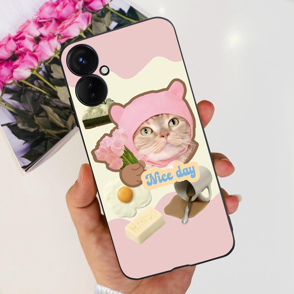 Для Tecno Spark 9 Pro KH7 KH7n Милый Мультяшный Чехол Для Телефона Для Tecno Spark 9Pro Черный Силиконовый Мягкий ТПУ Чехлы