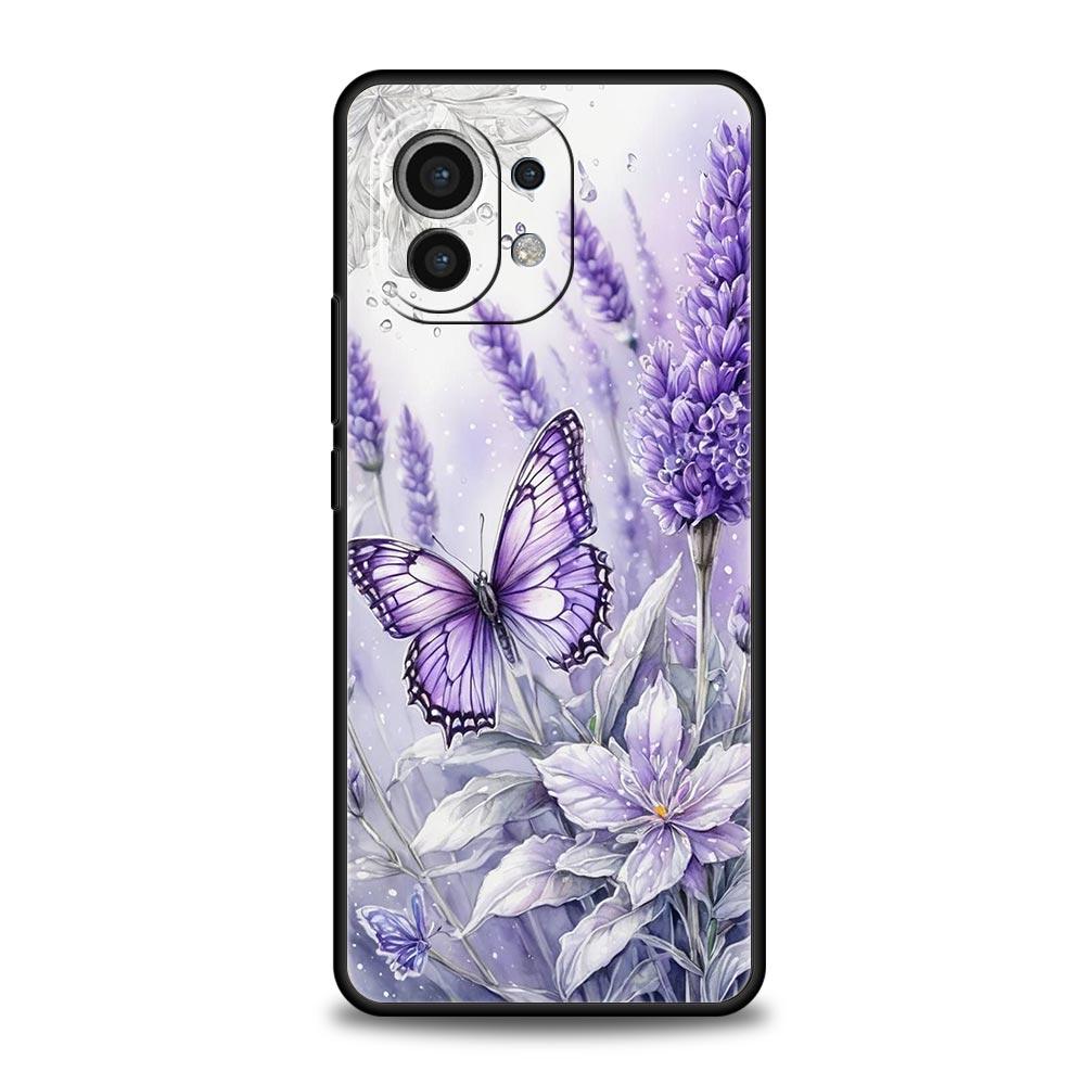 Цветочные и бабочки Чехол Для Xiaomi Mi 15 14 13 12 11 Lite 14T 13T 12T 11T Pro Poco X7 X6 X5 X3 Pro F6 F5 F4 Обложка