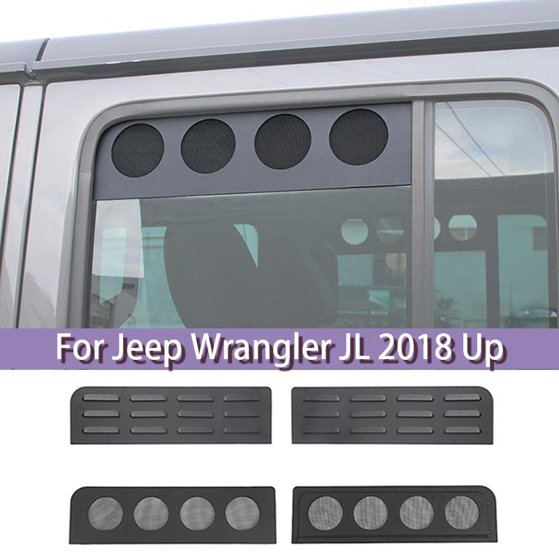 For Jeep Wrangler JL 2018 Up Car Rear Window Vent Louver Sun Shield Panel Cover Decoration Aluminum Alloy